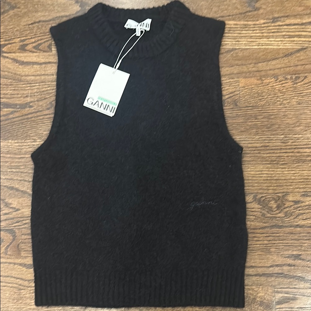 Ganni Black Crew Neck Sweater